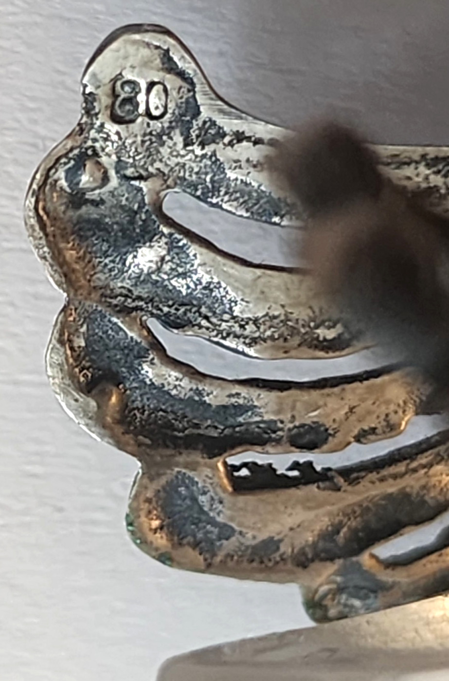 PAIR of .800 SILVER & CRYSTAL SWAN SALT CELLARS with .800 SILVER SPOONS STERLING