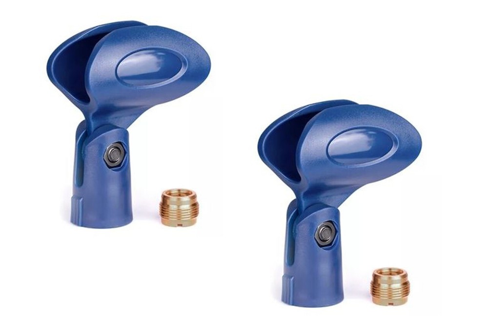 2 Pack Blue Wired and Wireless Microphone Clip Holder