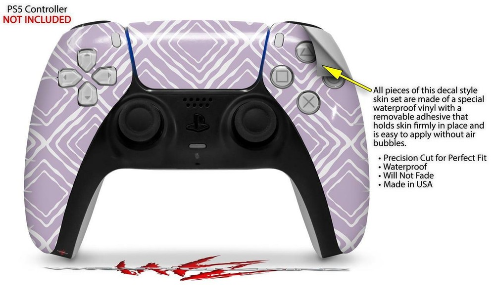 Skin Sony PS5 Controller Wavey Lavender