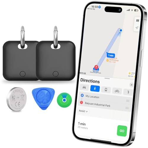 Smart Tracker Tags-2 Pack(iOS Only) Compatible with Apple with 2 Pack+1 Battery