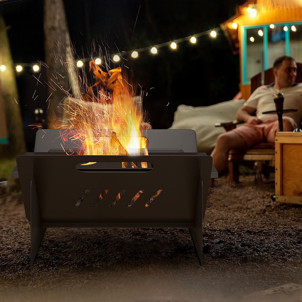 3-in-1 Stove, Wood Burning Firepit, Coffee Table with Quick Assembly