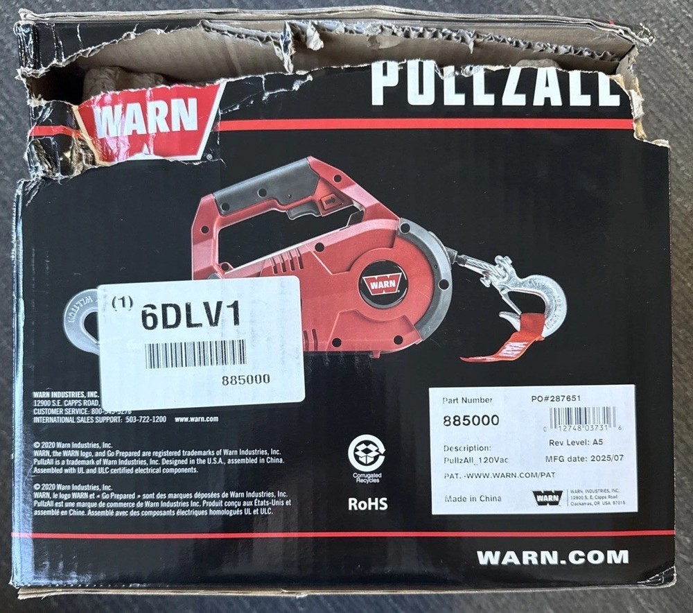 Warn 885000 PullzAll Hand Held Corded Electric Winch Pulling & Lifting Tool