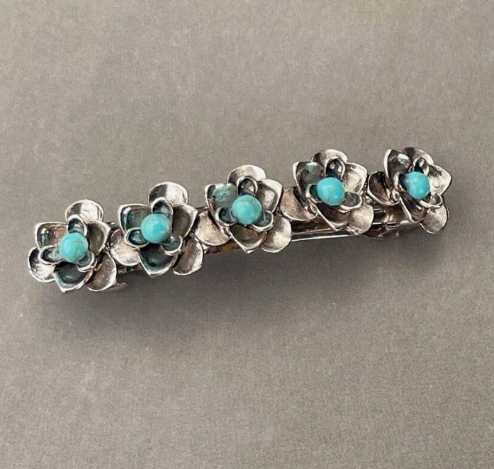 FAUX ~ TURQUOISE ~ HAIR ~ BARRETTE