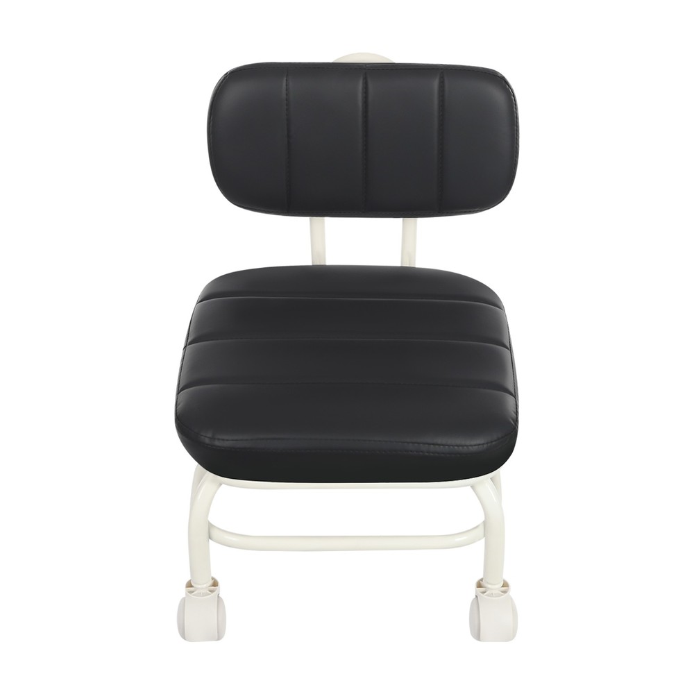 Low Rolling Stool, Roller Seat with Universal Swivel Caster Wheels & Backrest