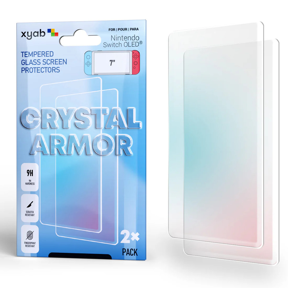 XYAB Nintendo Switch OLED Screen Protector 2 Pack – Tempered Glass 9H Hardness