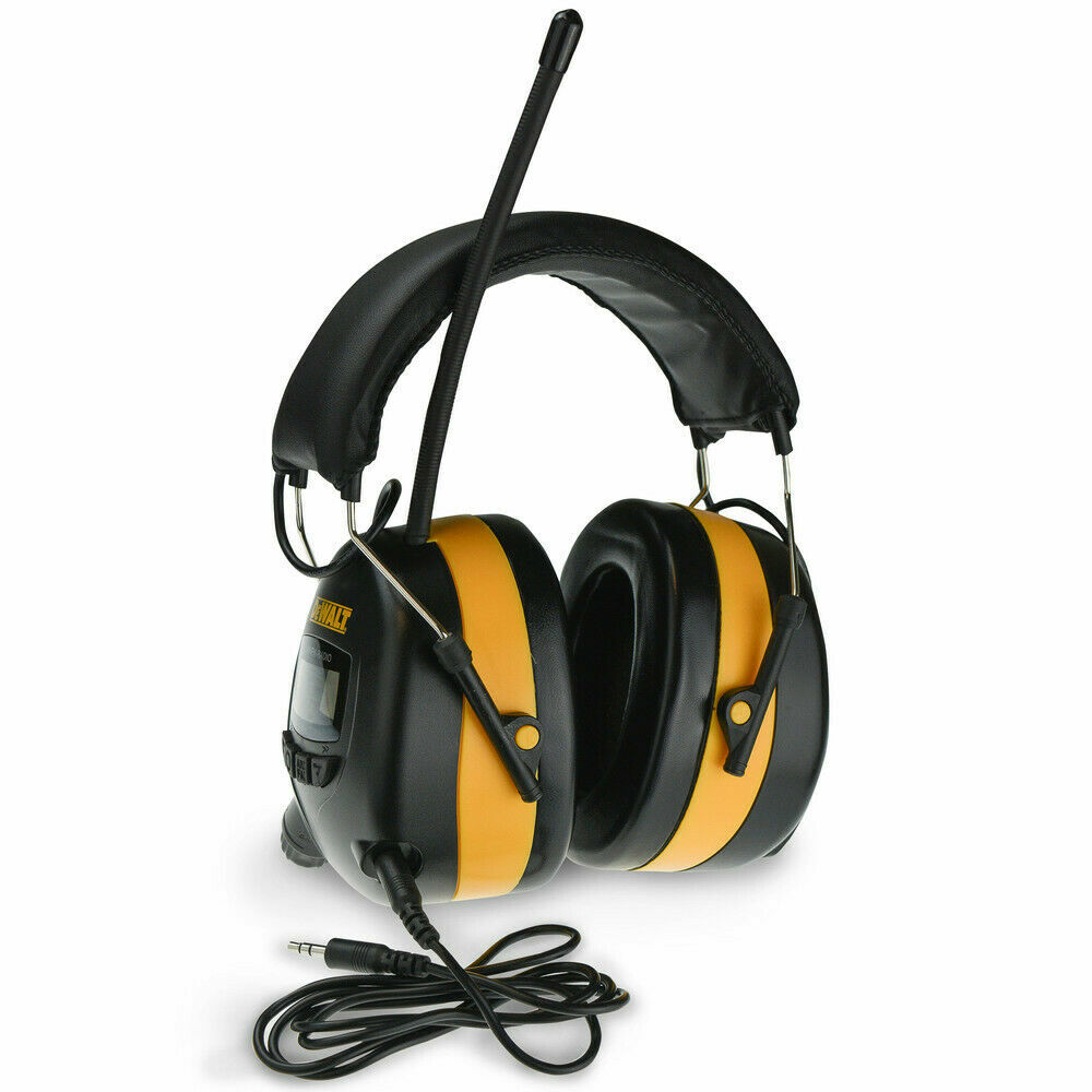 DeWalt DPG15 AM/FM Radio Digital Tune W/Aux Connection Hearing Ear Muffs NRR 25