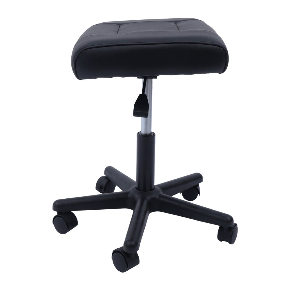 Footstool On Wheels, 15-20'' Adjustable Height, Rolling Stool Foot Rest Stool