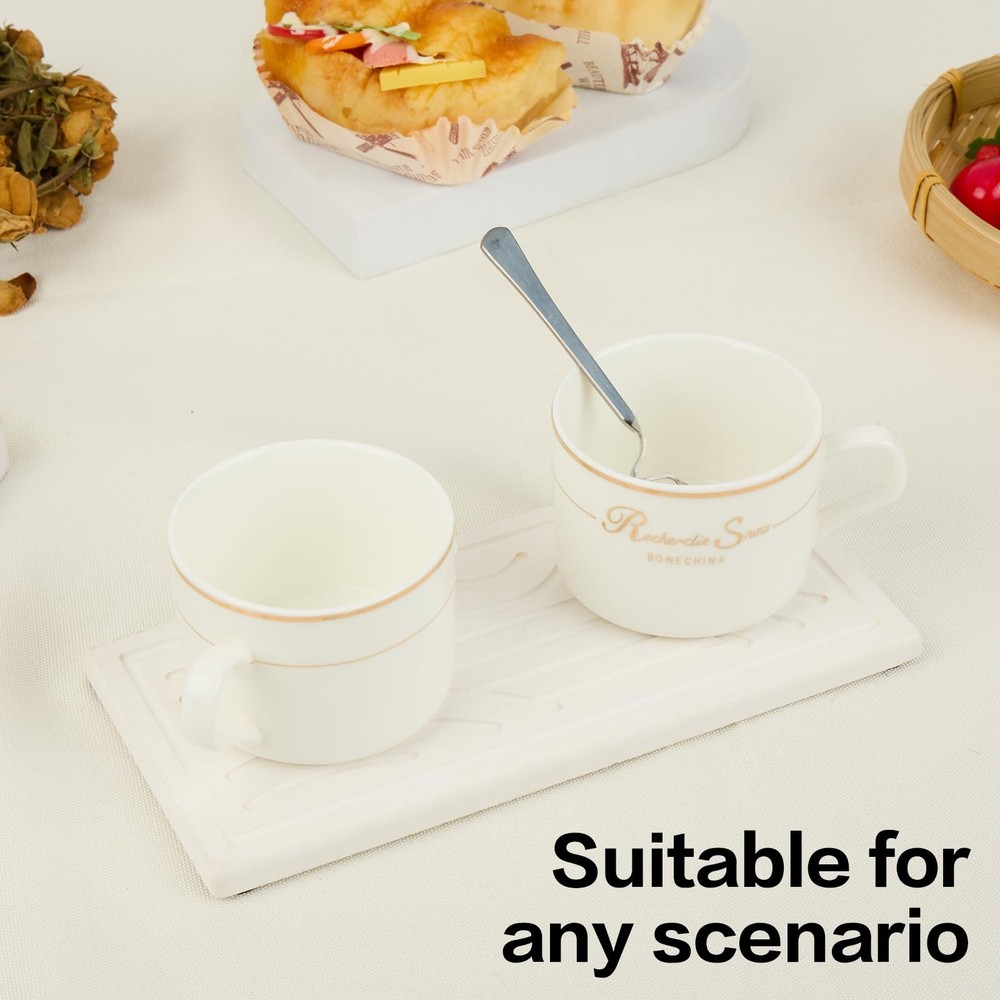 Graceice 2PCS Diatomite Tray,Absorbent Rectangle Stone Coasters for Beige