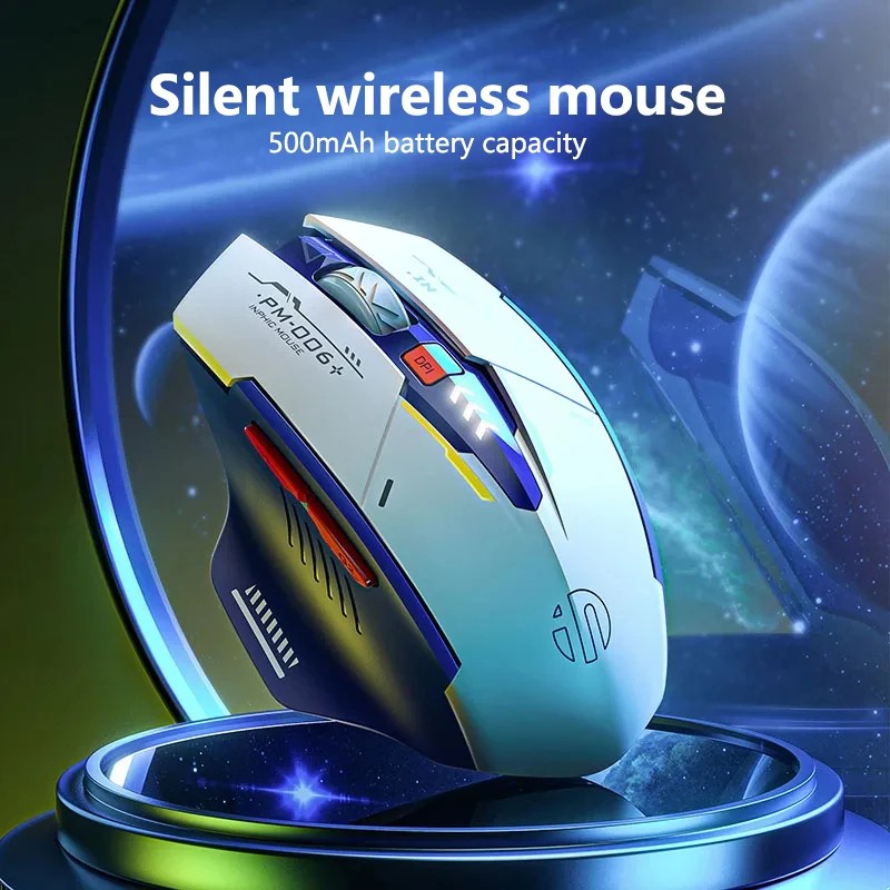 Inphic F9 Silent Wireless Mouse, Rechargeable, with Battery Level Indicator