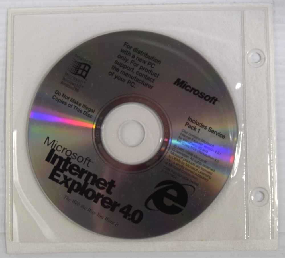 Microsoft Internet Explorer 4.0 (Includes Service Pack 1) CD for Windows 95 & NT