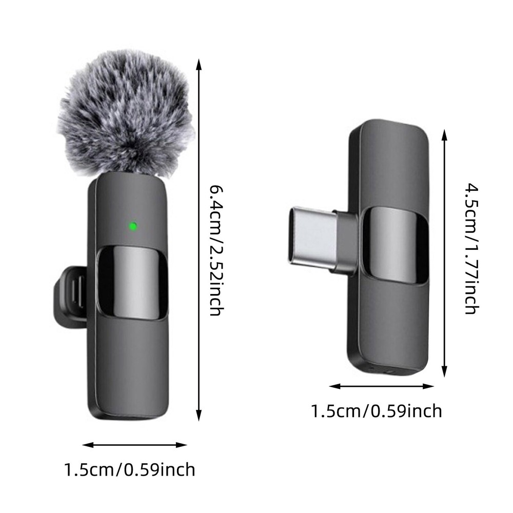Lavalier Microphone Wireless Audio Video Recording Mini Mic For Android/iPhone