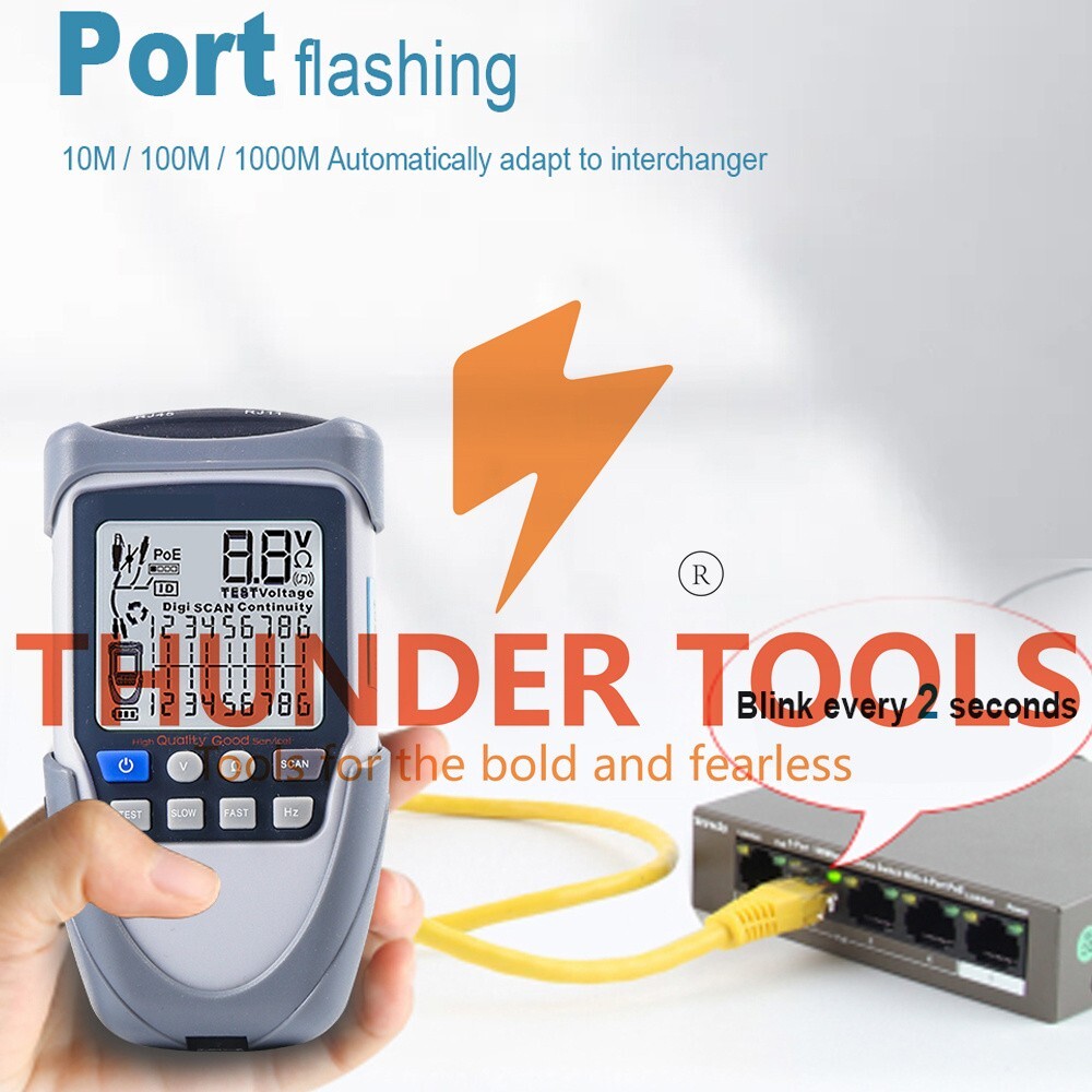 Thunder Tools Handheld Portable Network Cable Tester LCD Large Screen
