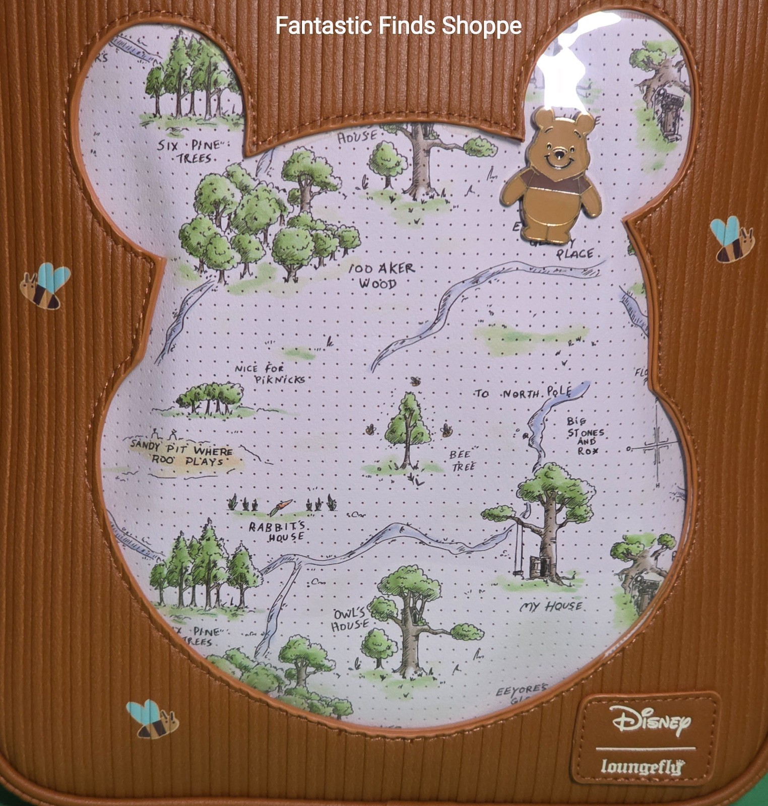 Loungefly Disney Winnie The Pooh Collector Pin Display Mini Backpack + Pin NWT