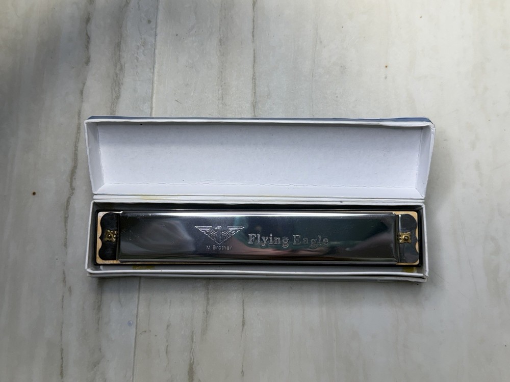 M. Brother Flying Eagle 20-Hole Harmonica w/ Original Box