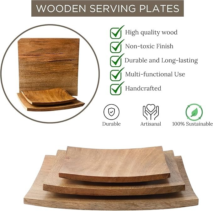 Curved Wood Serving Platter
