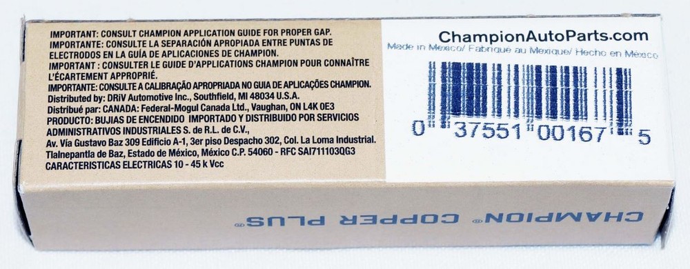 Champion Copper Plus 868 Spark Plug RJ19LM