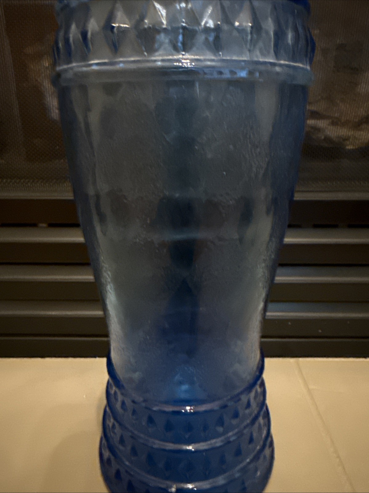 Vintage Mid-Century Modern Blue Empoli Decanter Genie Bottle No Stopper MCM 16”