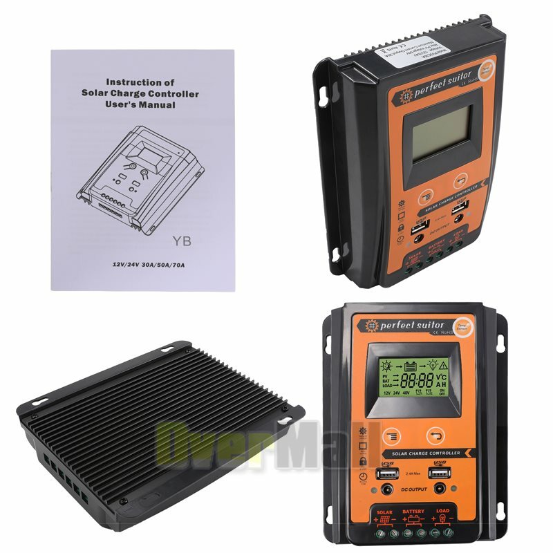 12/24V 100A MPPT Solar Charge Controller Panel Battery Regulator Dual USB Timer