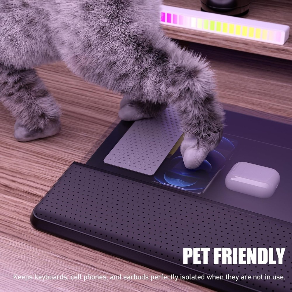 Computer Keyboard Stand With Wrist Rest Storage Tray Acrylic Riser Ergonomic