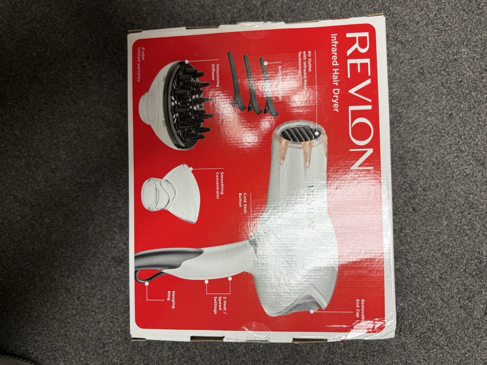 Revlon RVDR5264 Infrared Hair Dryer with Clips 1875W