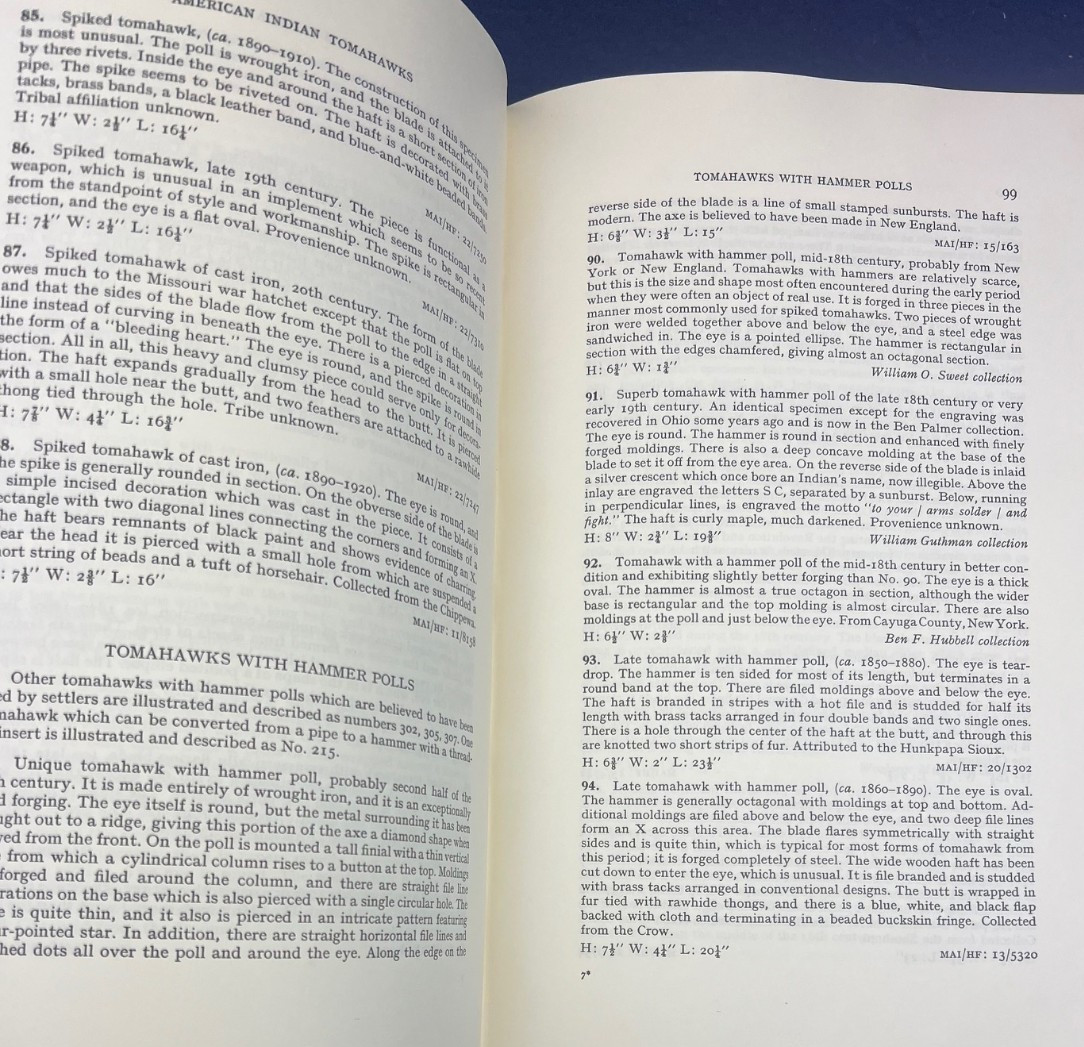 Native American Indian Tomahawks Harold Peterson 1971 Classic Photo Book