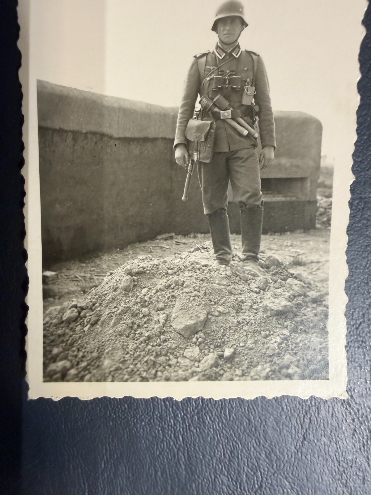 Vintage German Soldier WWII Era Original Black White Photo Military Uniform