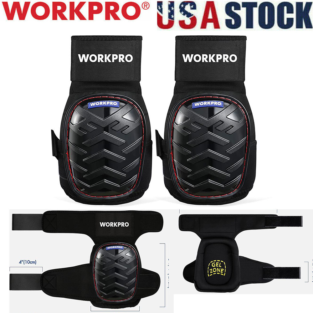 WORKPRO Gel Knee Pads with Anti-Slip Straps Professional Knee pads for Work USA
