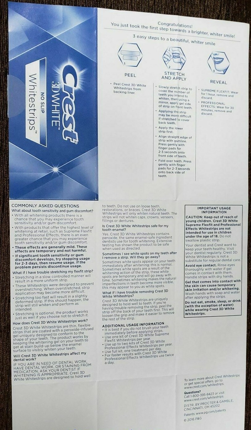 NEW CREST ADVANCED PROFESSIONAL EFFECTS Whitestrips 10 Pouches / 20 Strips 3D