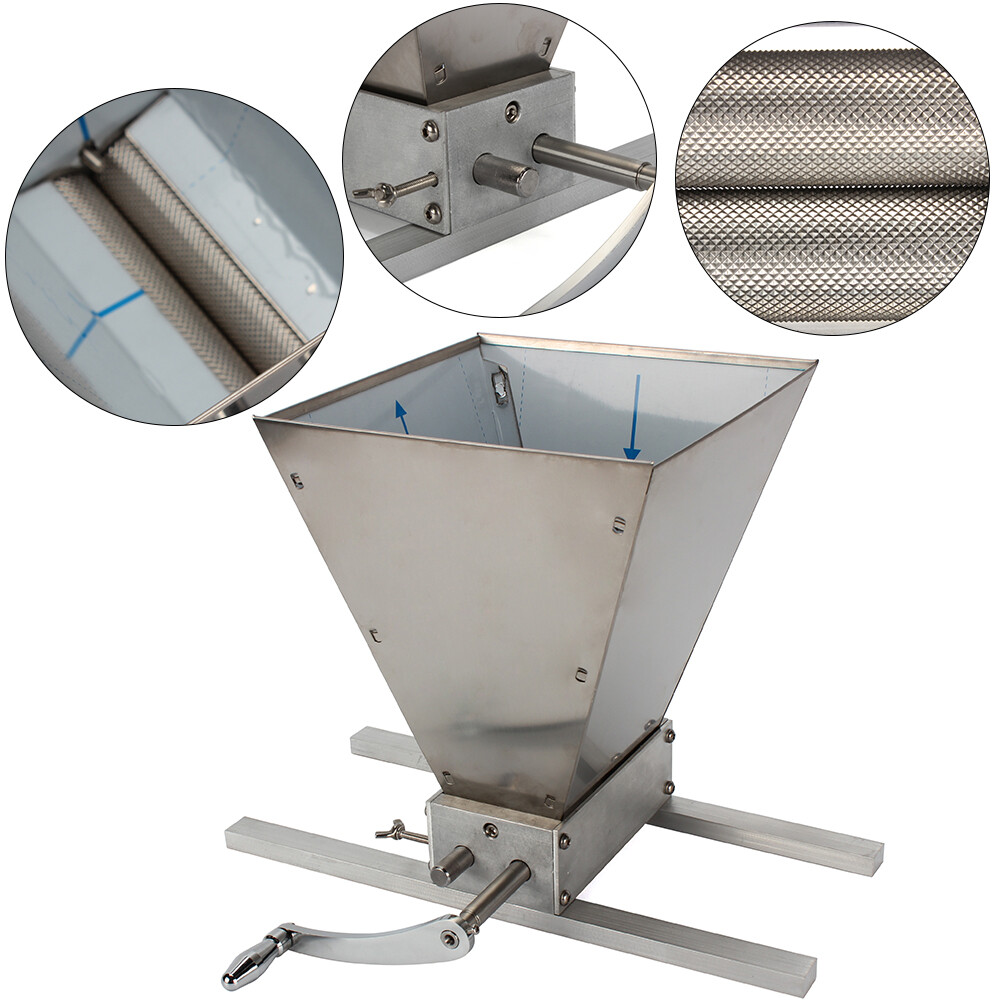 Manual Grain Mill Wheat Grinder Oat Feed Grinding Machine Stainless & 2 Rollers