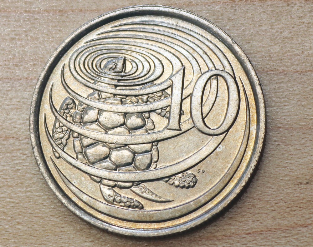 1982 Cayman Islands 10 Cents Green Turtle