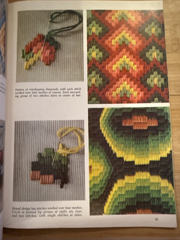 1967 McCall’s Needlepoint Step-by-Step Beginner Guide 42 Designs To Make