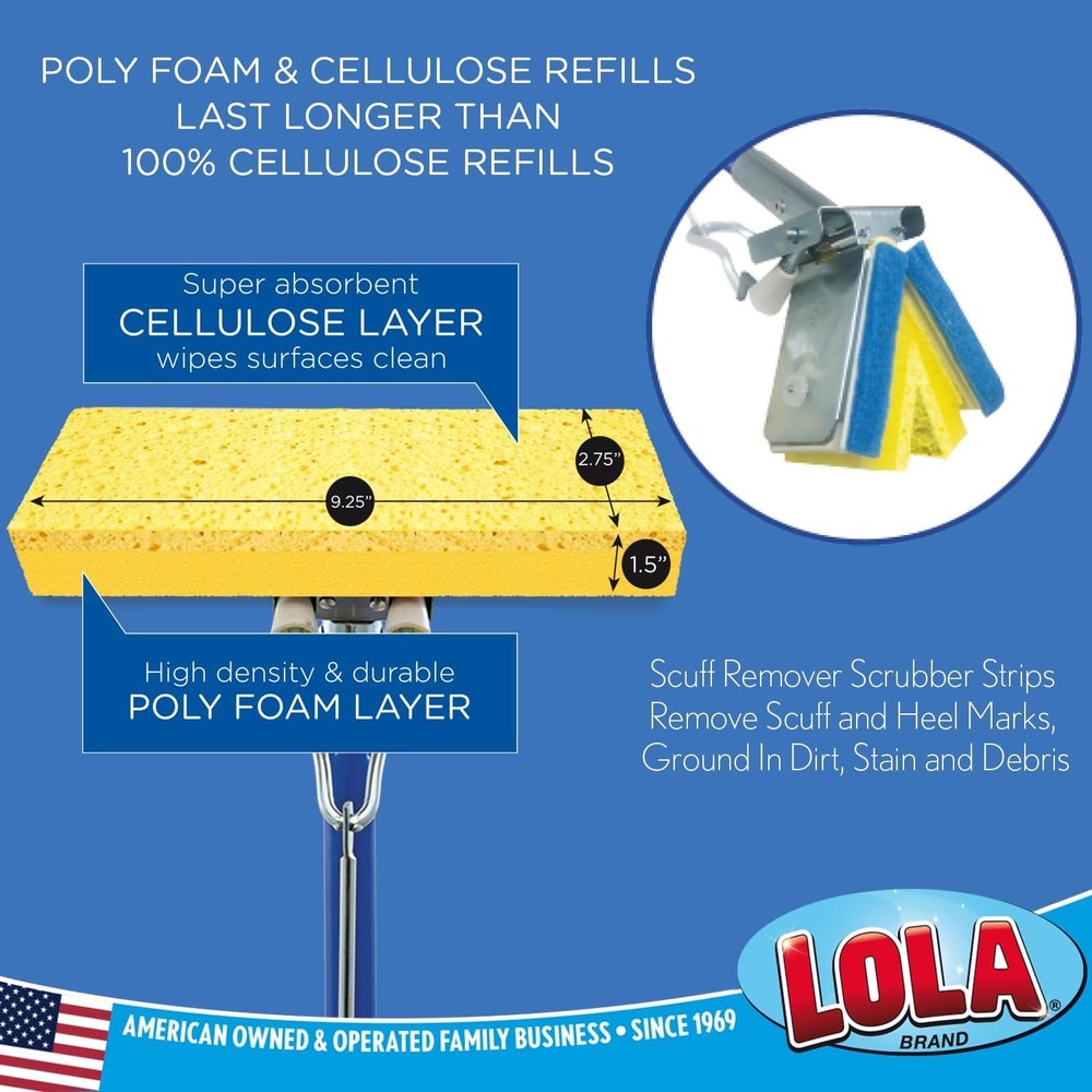 9" Cellulose Butterfly Sponge Mop Refill, 2-Pack