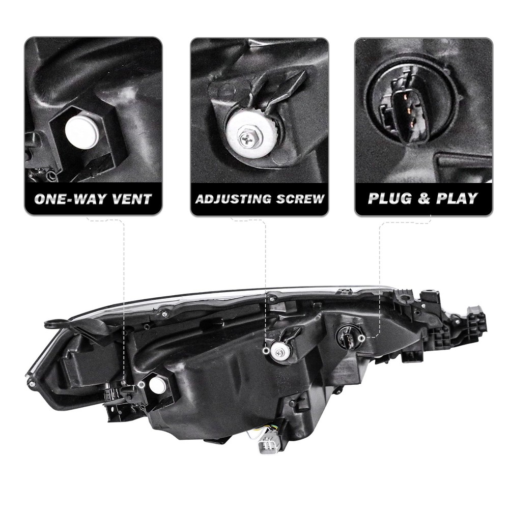Headlight Assembly for 2017-2019 Corolla Projector LED Passenger Driver Side