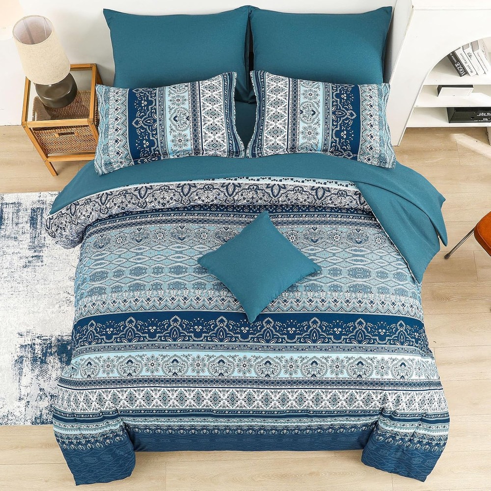 Blue Down Comforter Set (8-Piece)