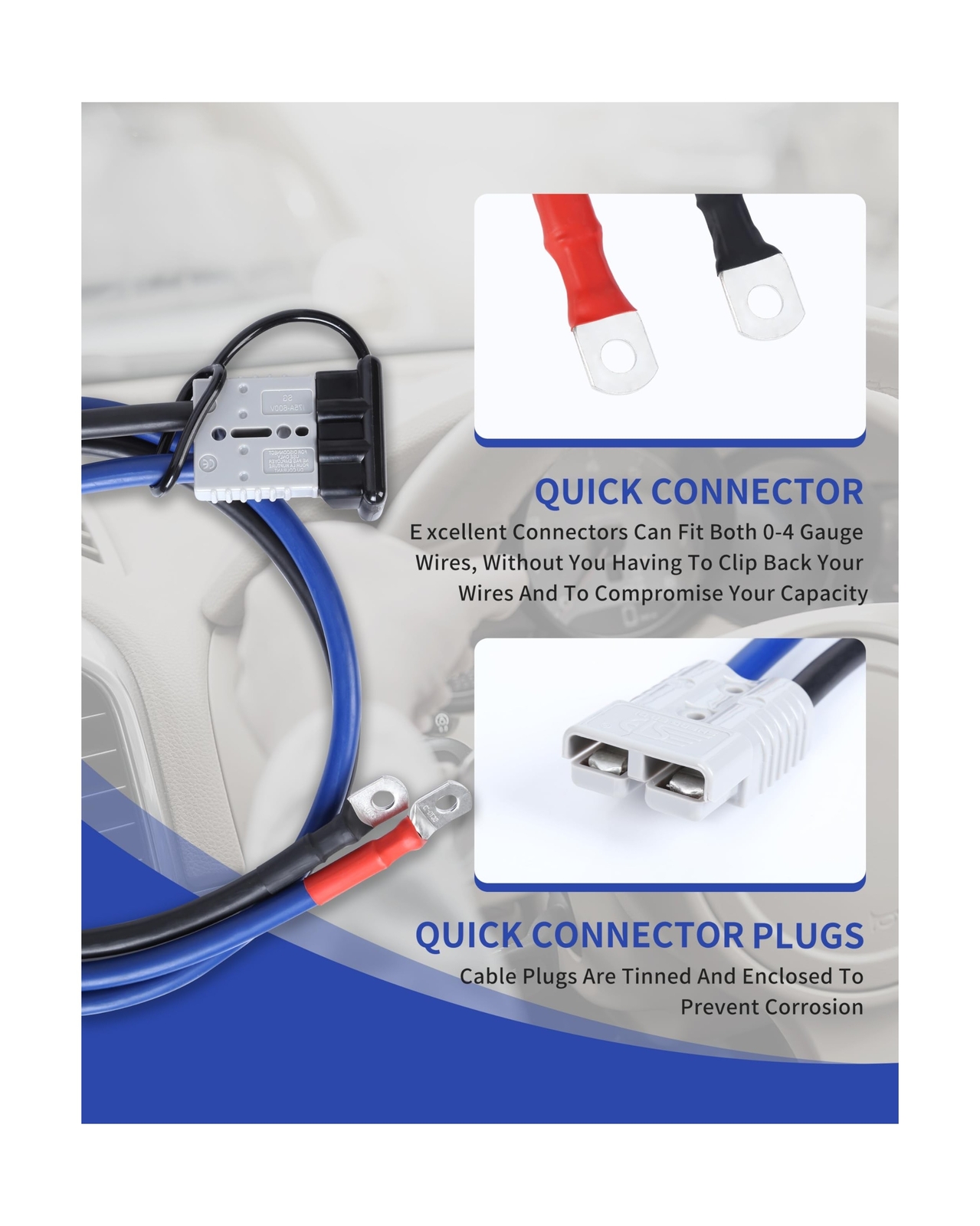 00 Gauge 30 FT Heavy Duty Jumper Cables - 1500Amp Booster Jumper Cable for Ca...