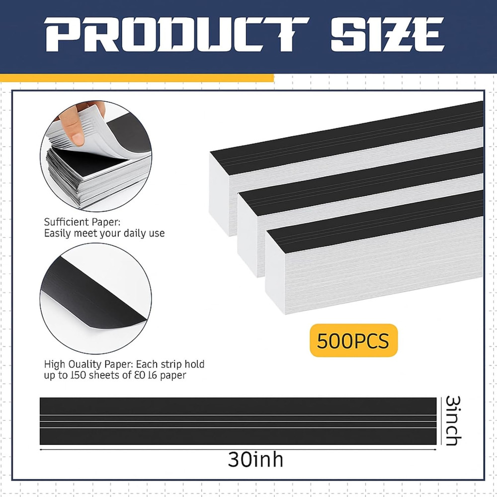 500 Pcs Blueprint Binding Strips Blank Binding Strips for Blueprint Construction