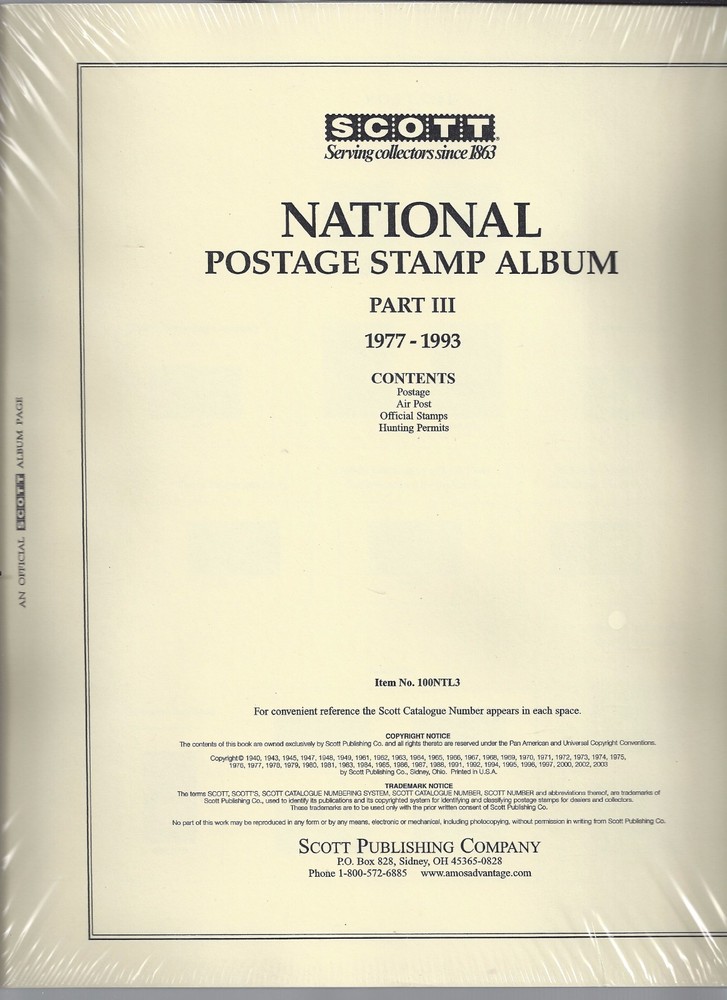 Scott National US Page Set Part III 1977-1993 100NTL3