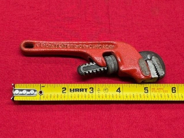 NYE Tool Heavy Duty Offset Pipe Wrench, 6", 3/4" Capacity, Steel Vintage!