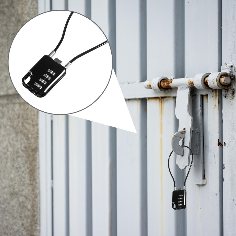 2 PCS Compact Design Resettable 4-Digit Combination Padlock with Small, Black