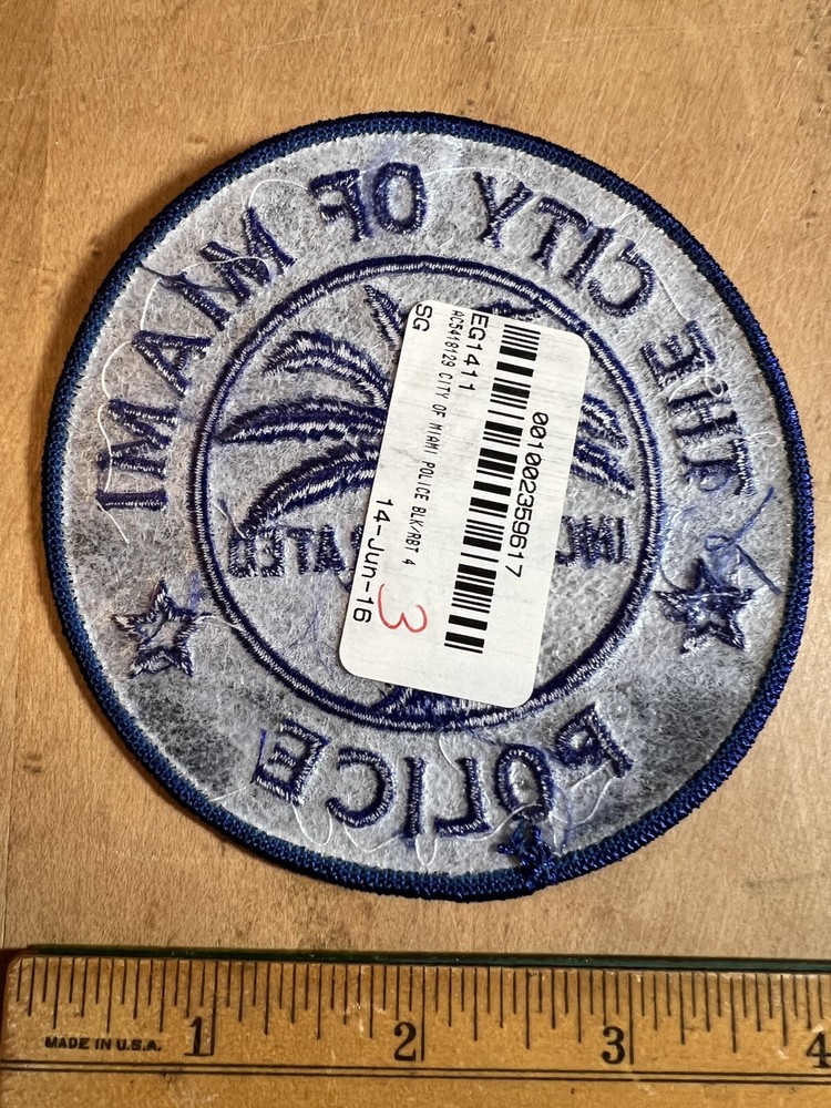 MIAMI FLORIDA subdued black blue POLICE PATCH