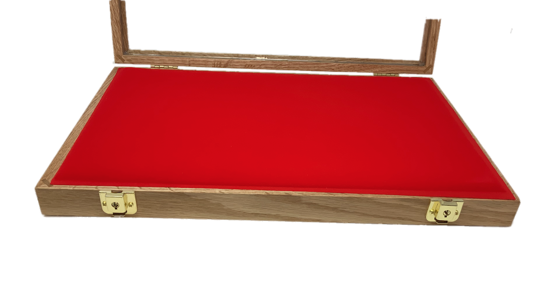 Oak Wood Display Case 12 x 18 x 2 for Arrowheads Knifes Collectibles & More