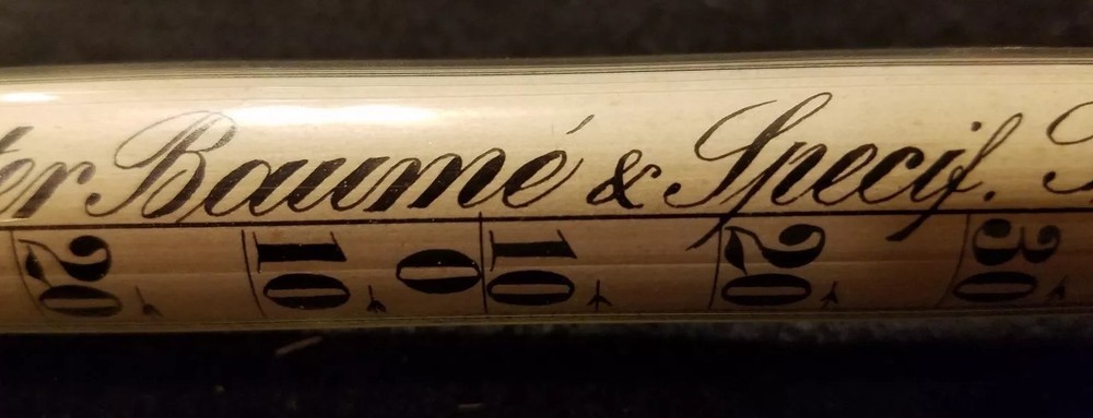Antique Universal Bawme & Specific Gravity Hydrometer for liquids Temp 60F