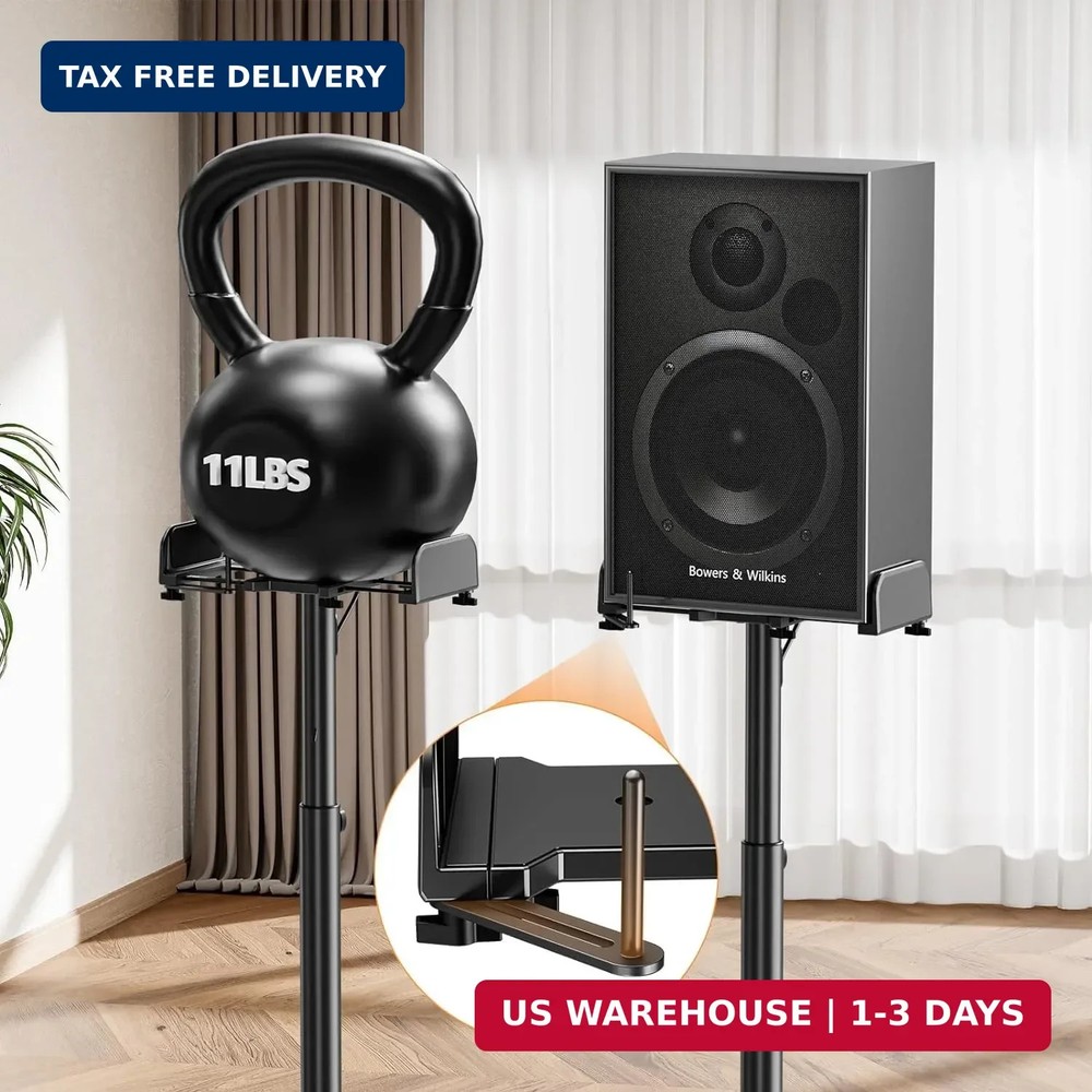ELIVED Universal Speaker Stands Pair Height Adjustable Max 43.3", Surround Sound