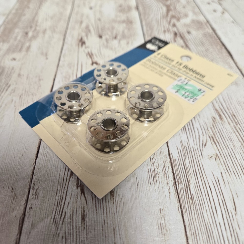 Dritz Class 15 Metal Bobbins 4ct #927 Sewing Machine Open Package