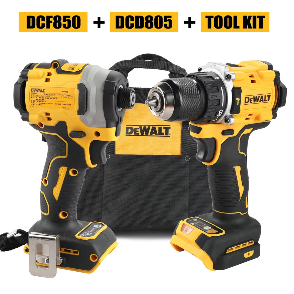 DEWALT DCF805 & DCD850 20V MAX Brushless Combo Kit Cordless Drill Driver + Bag