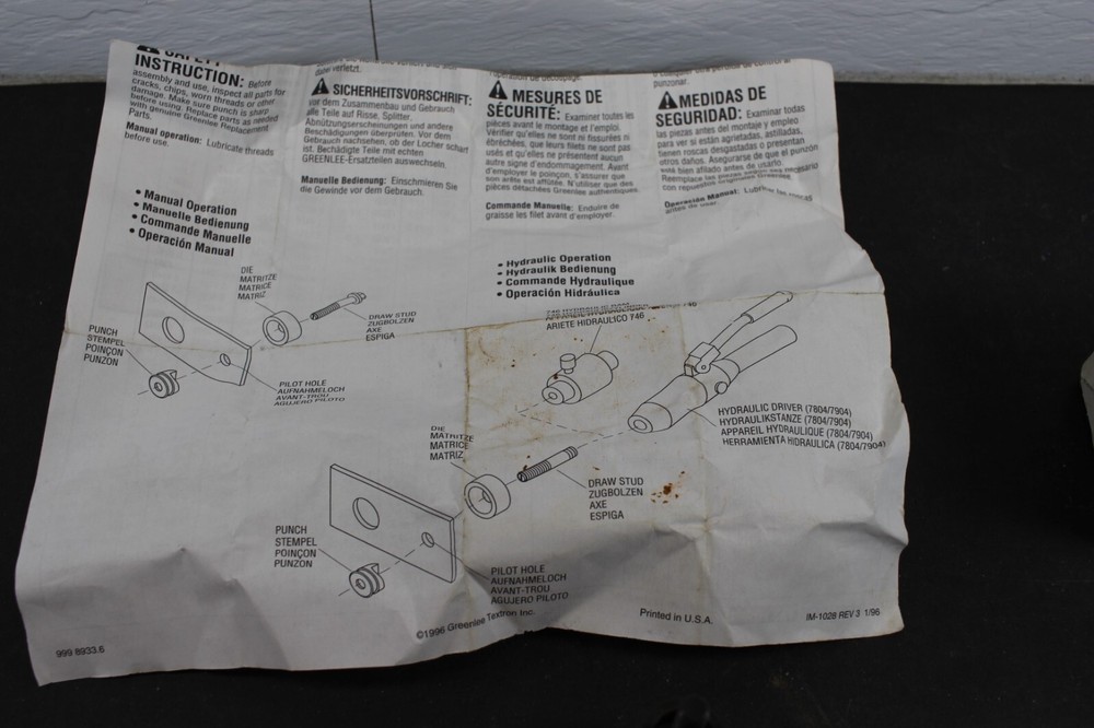 Greenlee 1/2" Diameter Knockout Punch
