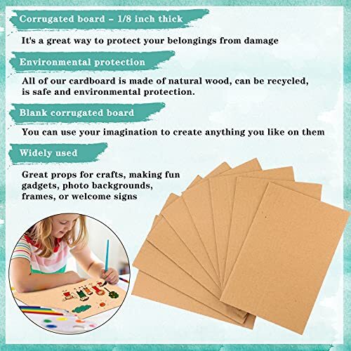 50 Pack 5x7 Inch Corrugated Cardboard Sheets Flat Inserts for Mailing Packaging