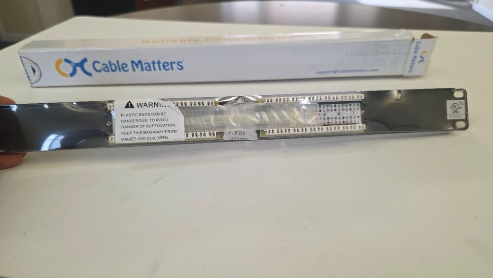 NEW Cable Matters CAT6 12 Port Patch Panel UL Network Ethernet 19" Rack Mount