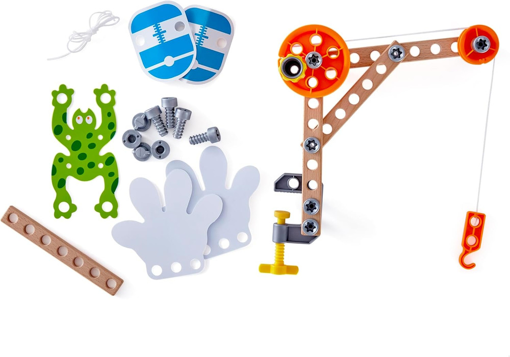 Three Experiment Kit | Junior Inventor Kids Physics Mechanical Crane, Grabber &
