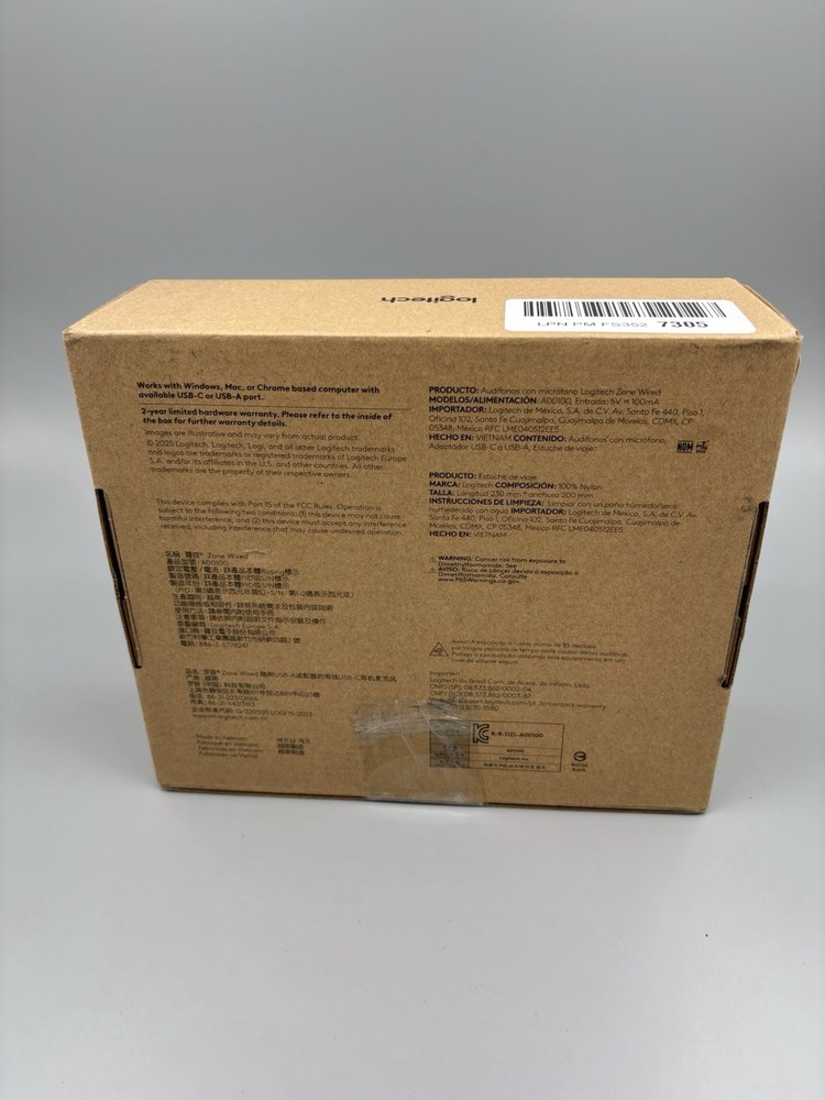 Logitech Zone Wired USB-C Noise Cancelling Headset with USB-A Adapter